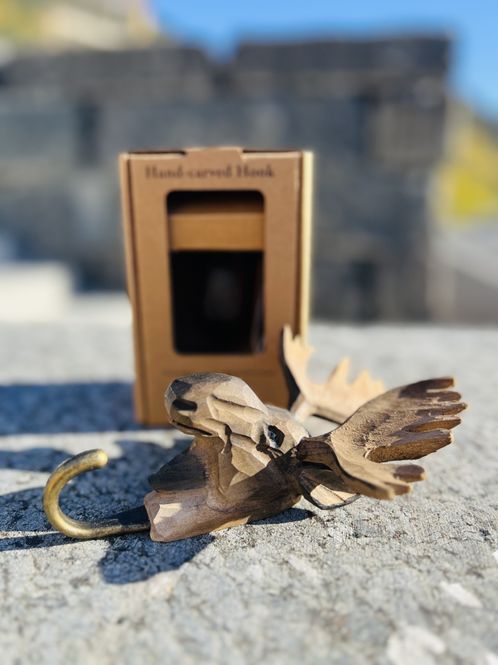Hovedbilde MOOSE HAND CARVED HOOK 